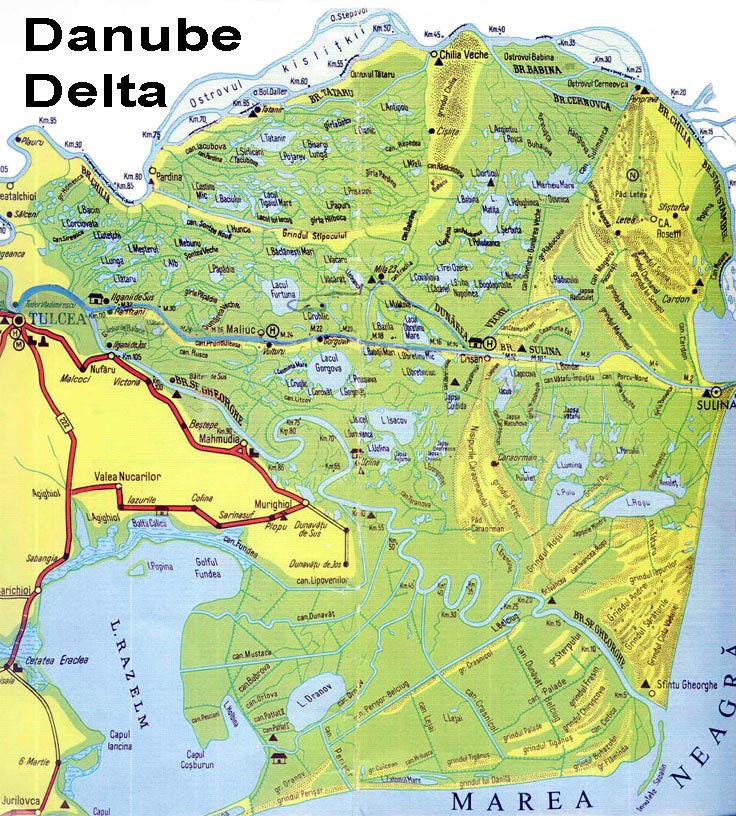 Danube delta map